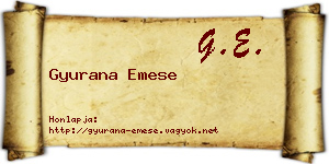 Gyurana Emese névjegykártya